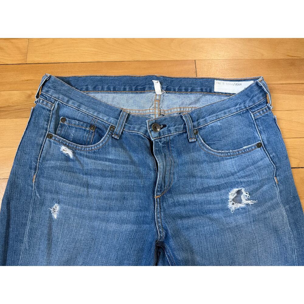 Rag & Bone Ripped Boyfriend Jeans Size 28 Light Wash Slim Fit - Picture 2 of 7